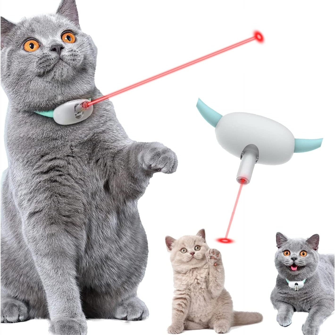 Laser Chase Collar - Smart Fun Playtime for Active Cats