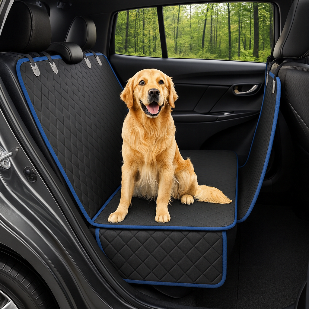 Pet Travel Hammock - Rear Seat Protector with Pocket & Zipper
