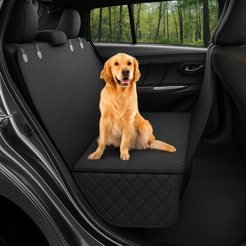 Pet Travel Hammock - Rear Seat Protector with Pocket & Zipper