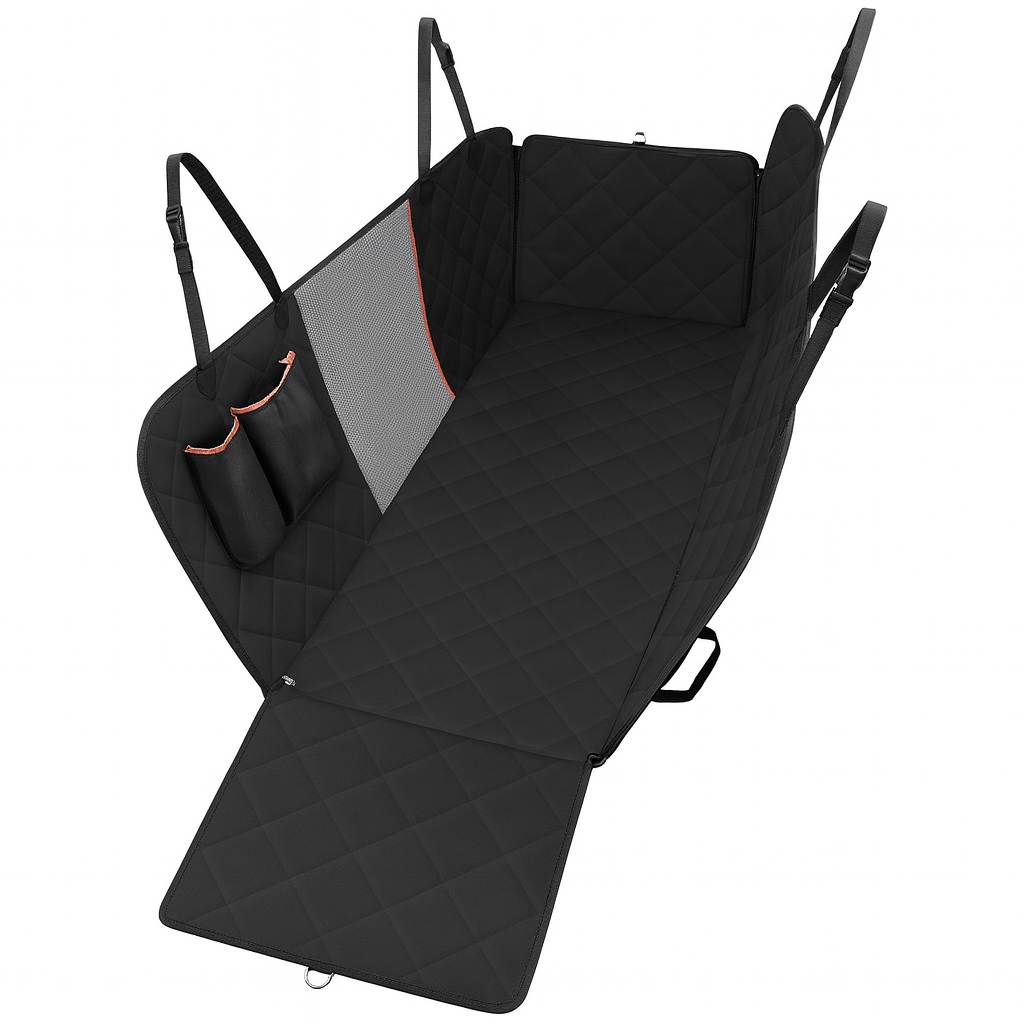 Pet Travel Hammock - Rear Seat Protector with Pocket & Zipper