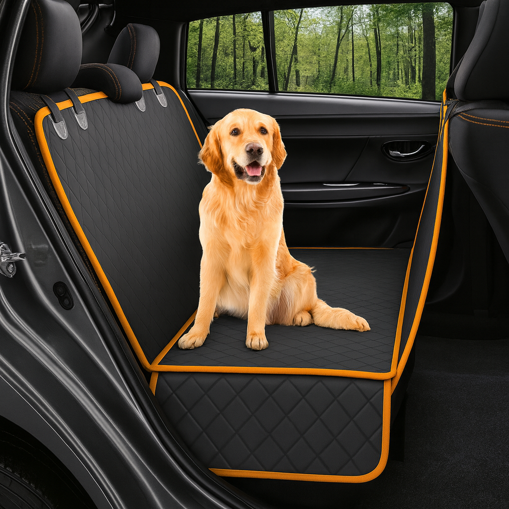 Pet Travel Hammock - Rear Seat Protector with Pocket & Zipper