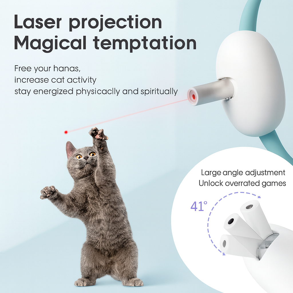 Laser Chase Collar - Smart Fun Playtime for Active Cats
