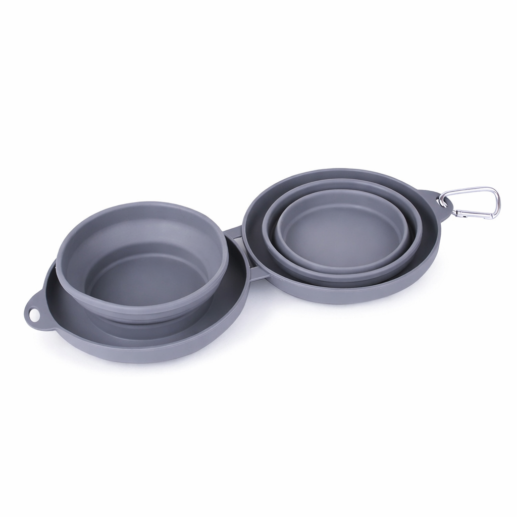 Cozy Dine Pet Double Bowl – Travel-Friendly Feeding for Pets