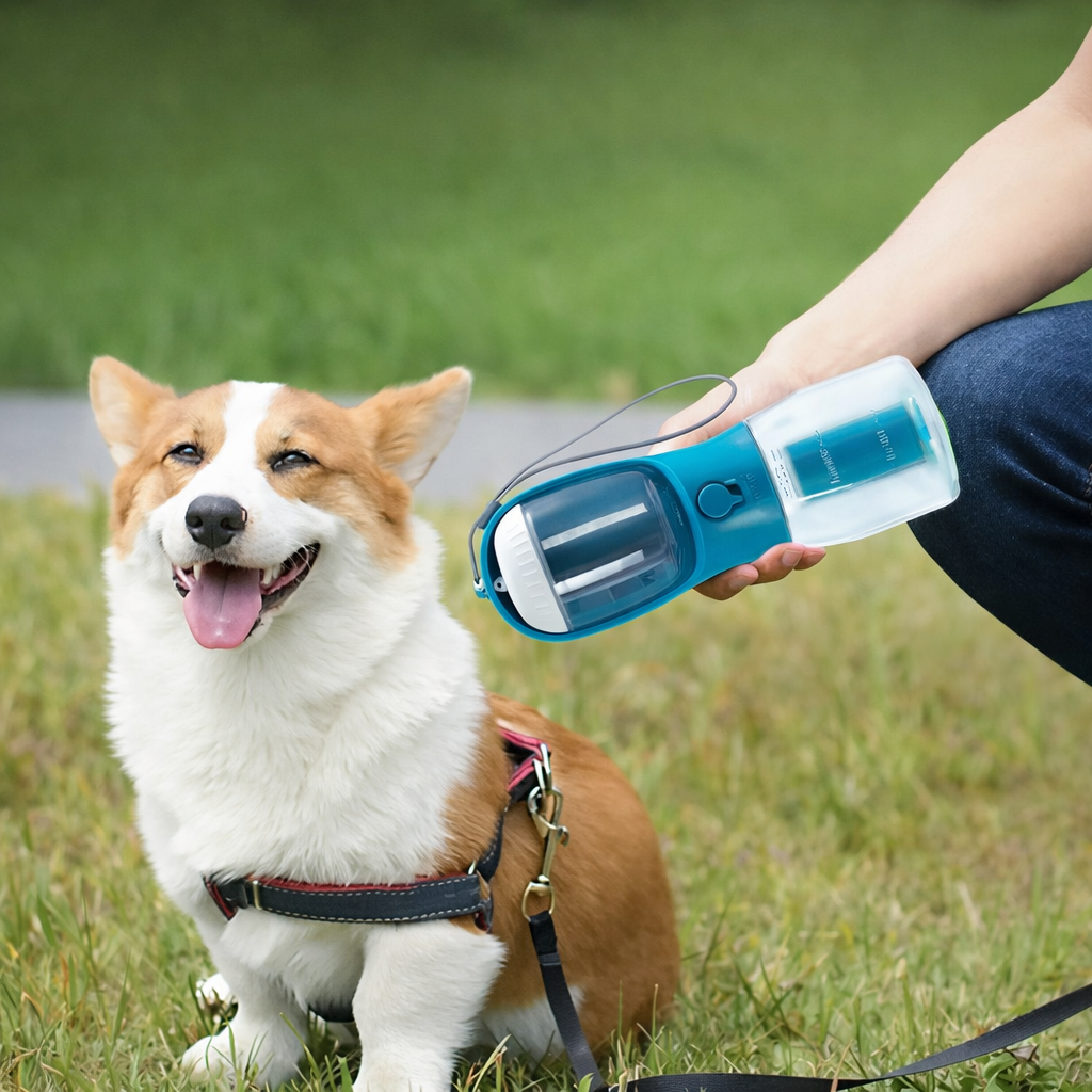 Cozy Trip Dog Cup – Water, Food, and Waste Bags in One