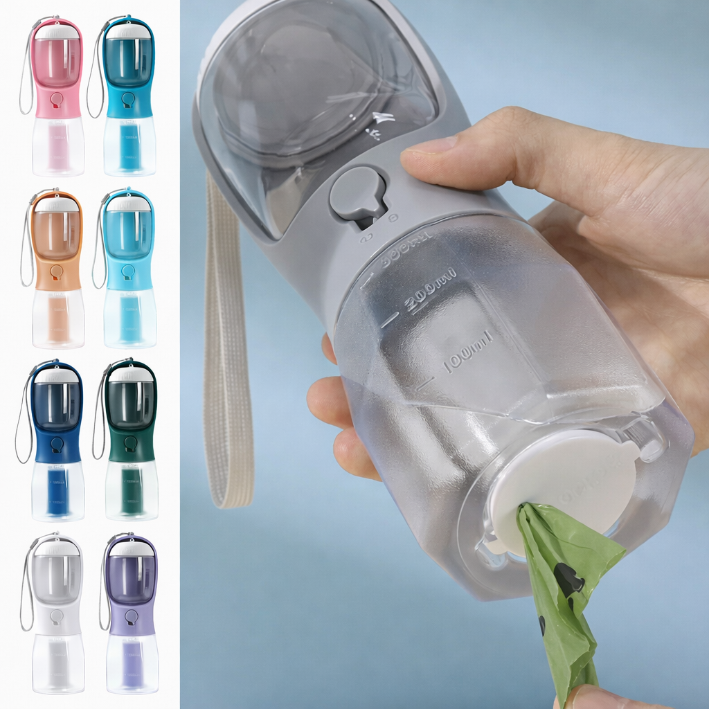 Cozy Trip Dog Cup – Water, Food, and Waste Bags in One