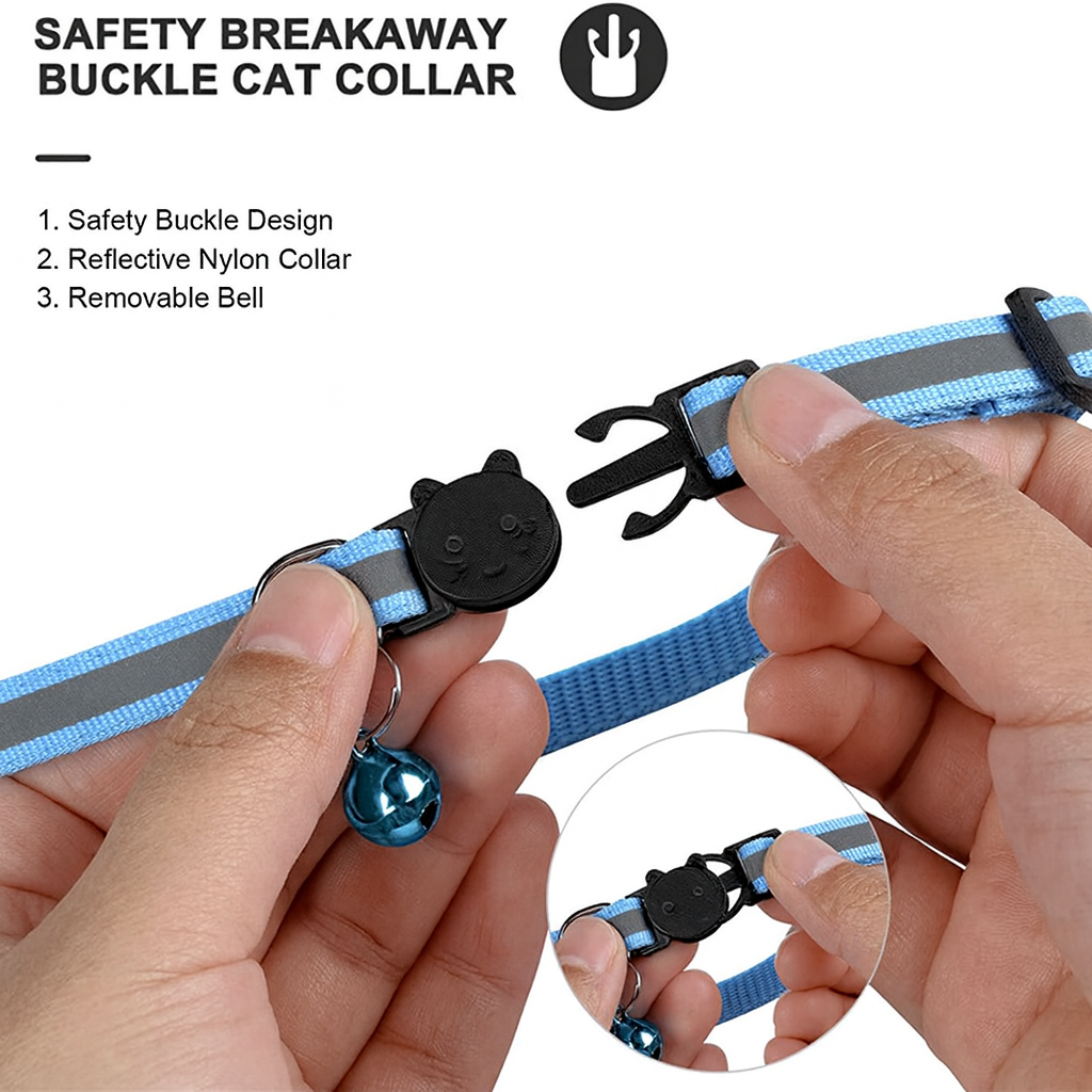 Secure Airtag Collar for Cats and Dogs, Reflective Design