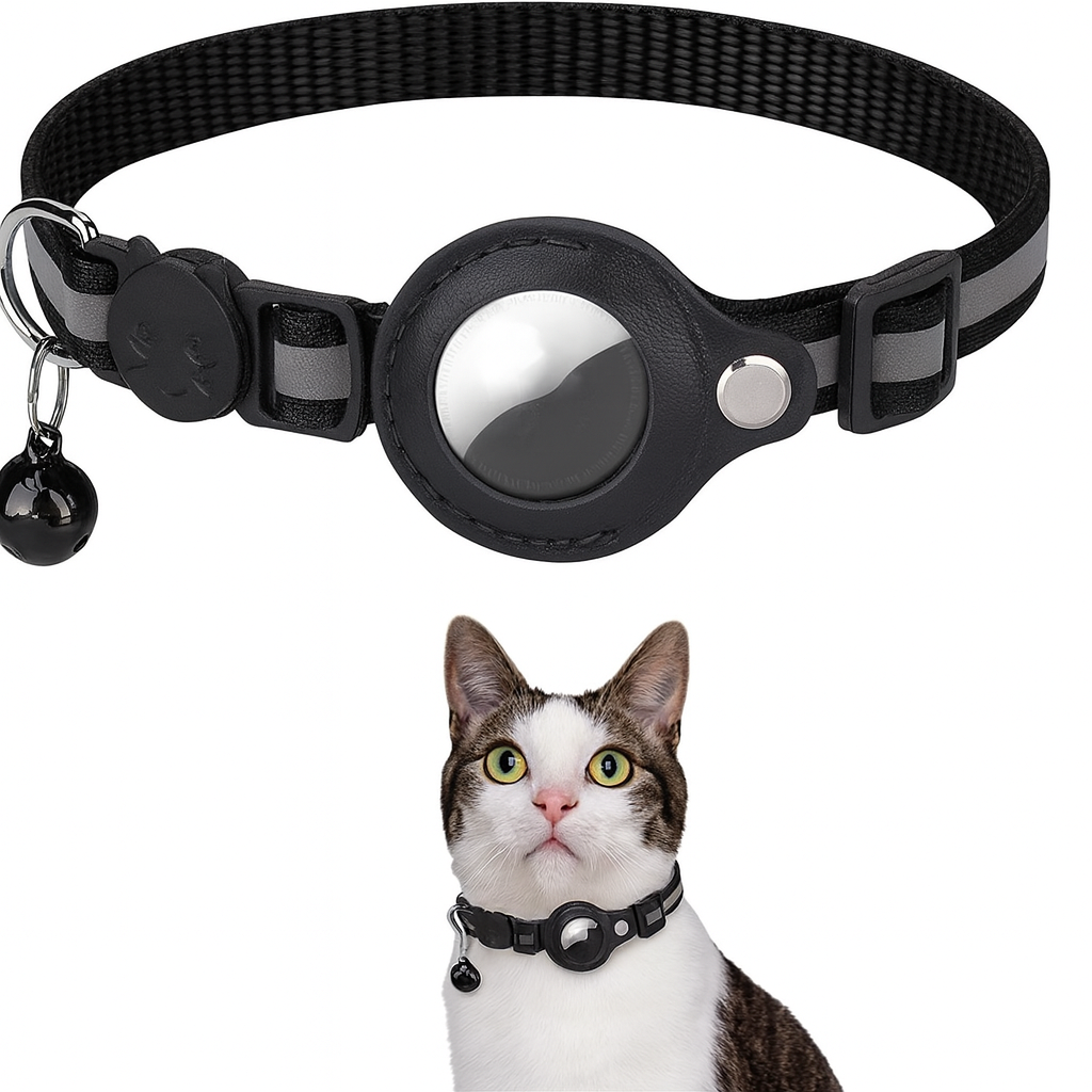 Secure Airtag Collar for Cats and Dogs, Reflective Design