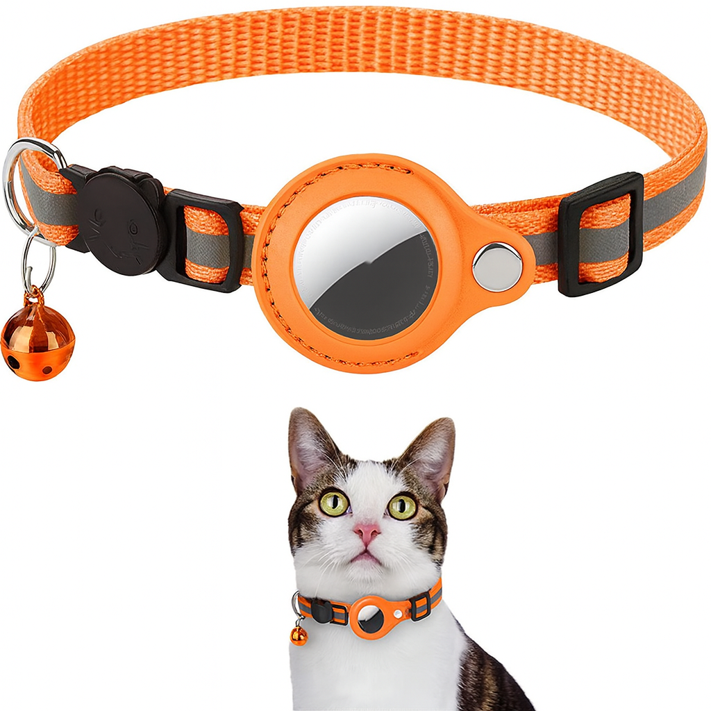 Secure Airtag Collar for Cats and Dogs, Reflective Design