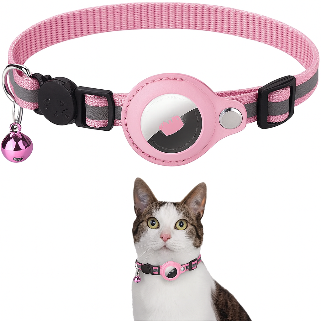 Secure Airtag Collar for Cats and Dogs, Reflective Design