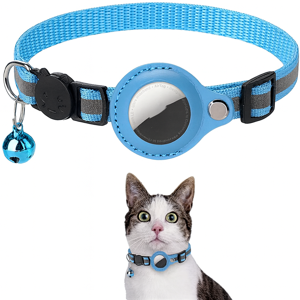 Secure Airtag Collar for Cats and Dogs, Reflective Design
