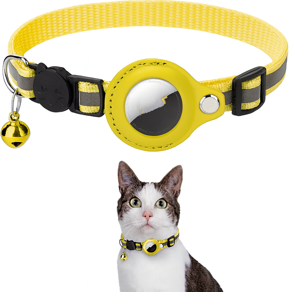 Secure Airtag Collar for Cats and Dogs, Reflective Design