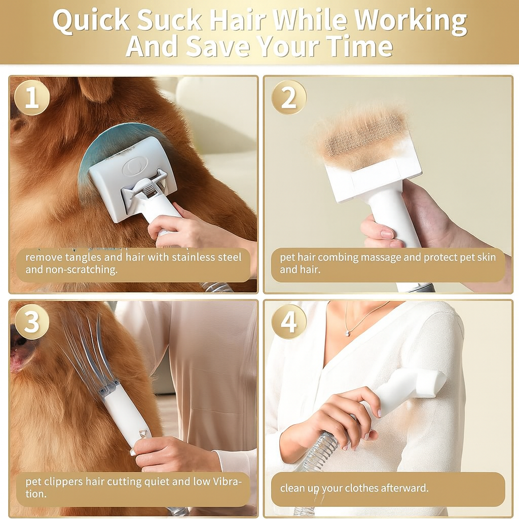 Pet Luxe Grooming Kit – All-in-One Vacuum for Happy Pets