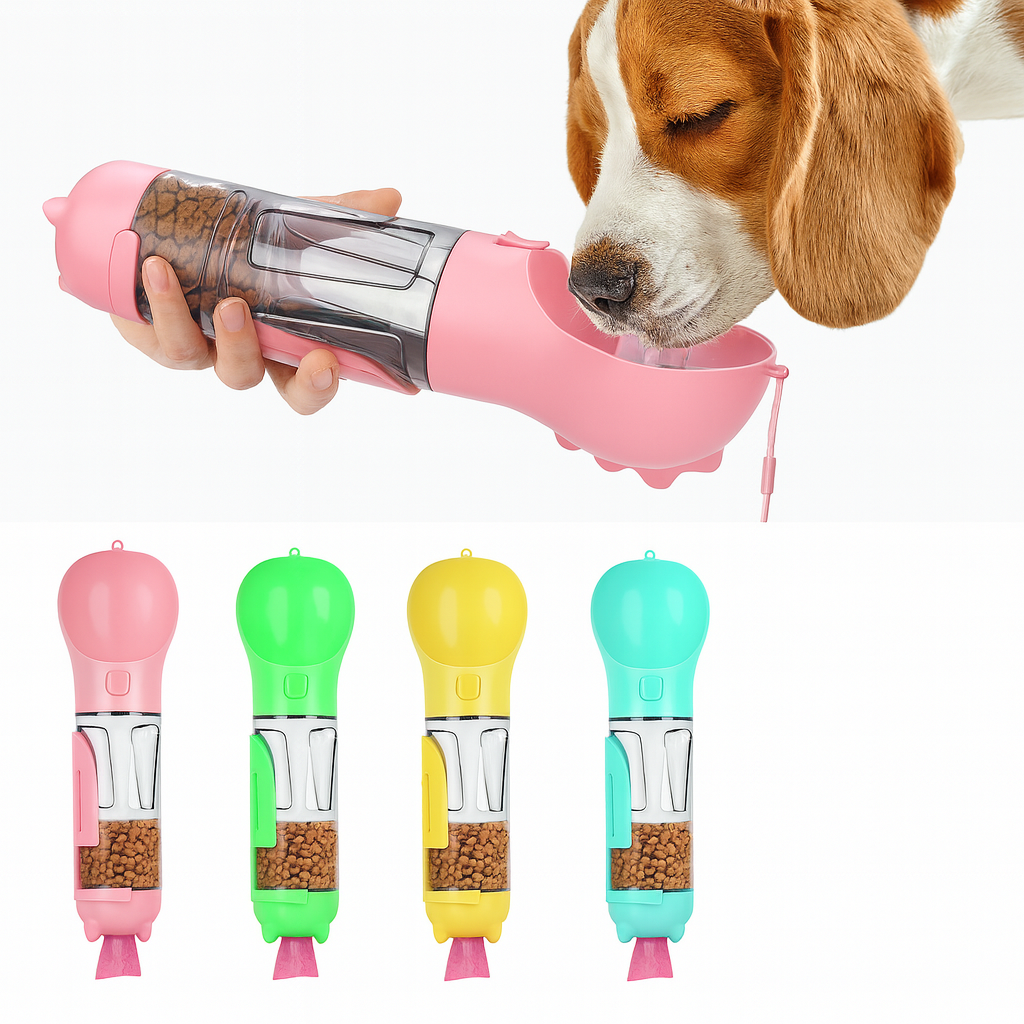 Pawfect 3-in-1 Dog Bottle – Water, Food & Poop Bags