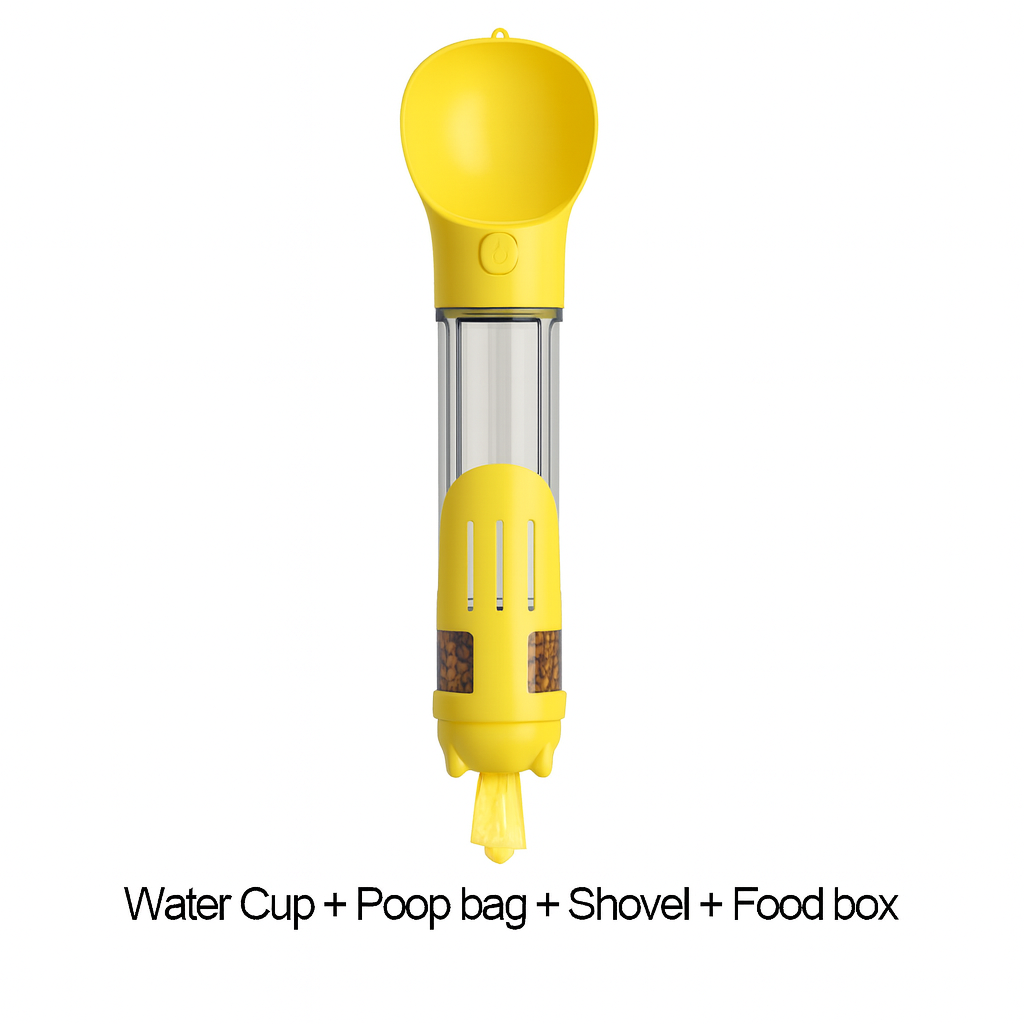Pawfect 3-in-1 Dog Bottle – Water, Food & Poop Bags