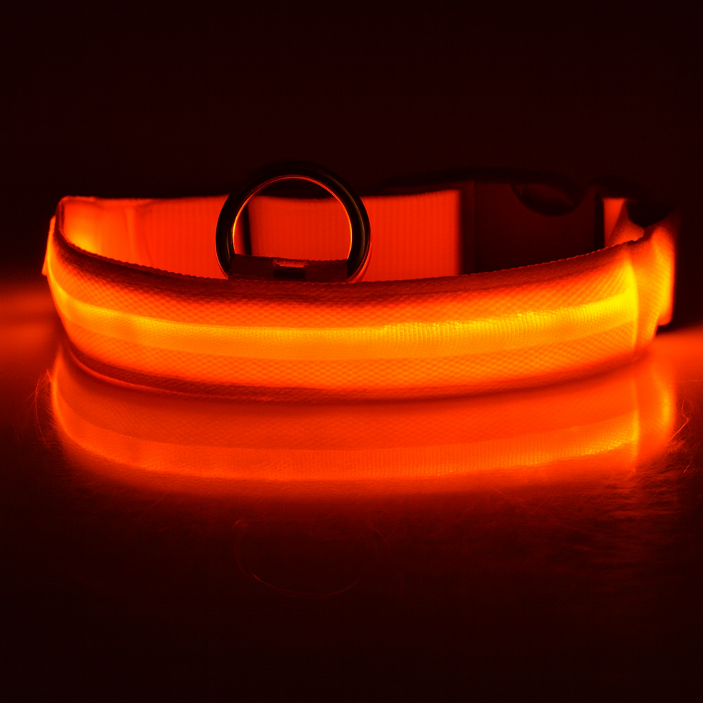 Shiny Tail LED Collar - Safe, Stylish, and Glow-in-Dark