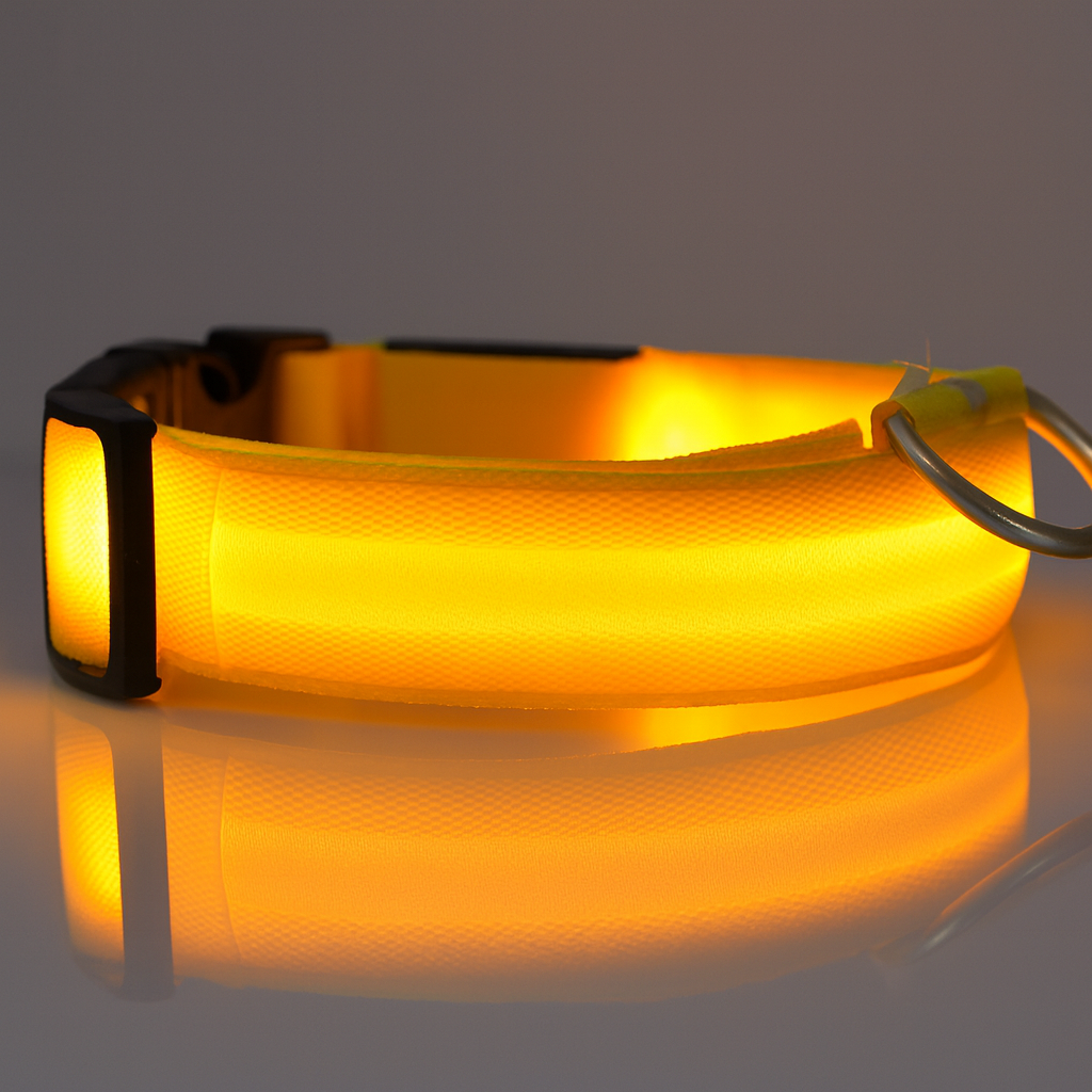 Shiny Tail LED Collar - Safe, Stylish, and Glow-in-Dark