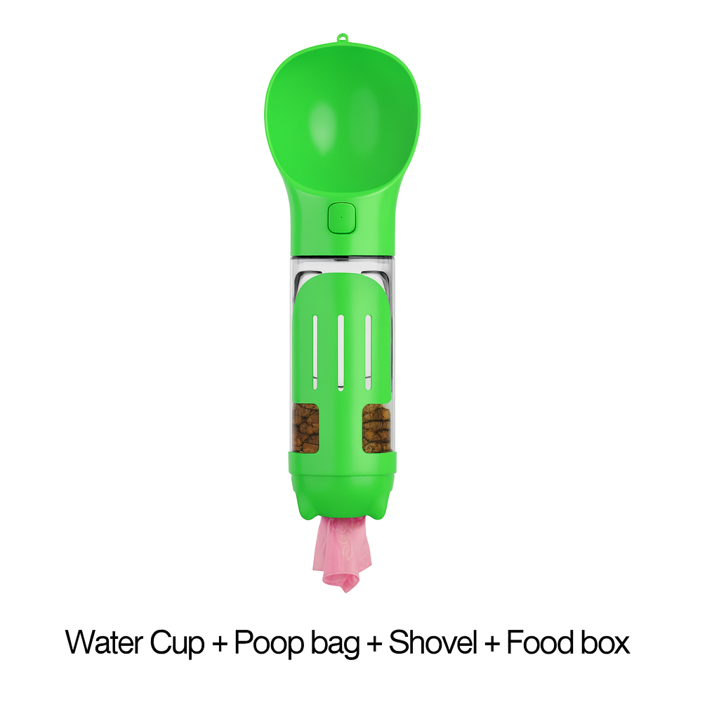 Pawfect 3-in-1 Dog Bottle – Water, Food & Poop Bags